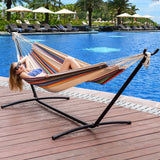 Lazy Daze Hammocks Double Hammock with Space Saving Steel Stand Includes Portable Carrying Case and Head Pillow, 450 Pounds Capacity