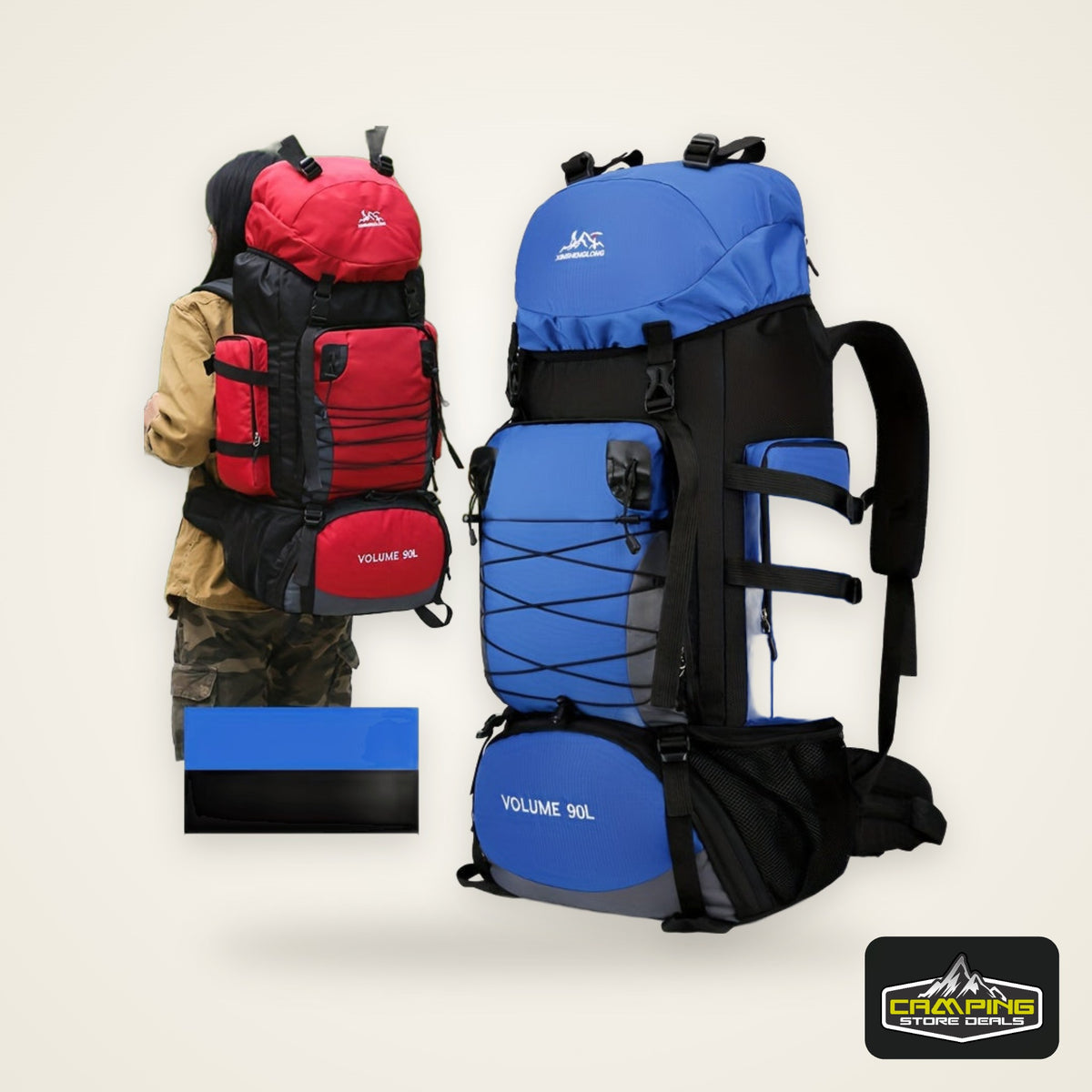 [Durable Hiking Backpack] Durable 90L Large Capacity Hiking Backpack | Multi-Compartment Design for Outdoor Trekking, Camping & Travel, with Adjustable Straps, Laptop Sleeve, and Front Zipper Closure, Hiking Gear