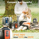 Portable Power Station 200W/300W Peak Camping Solar Generator 296/222//167/155Wh Power Bank with 30/40/60W Solar Panel with AC Outlet 110V with Multi-Output LED Flashlights for CPAP Home Camping Hurricane Emergency Christmas