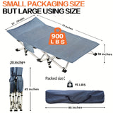 Oversize XXL Folding Camping Cot Extra Wide Heavy Duty Guest Bed with Mattress Max Load 700lbs Cots for Sleeping for Adults Kids Portable Bed Travel for Outdoor Beach Garden Fishing Vacation 79" L X 32" W X 18" H Camping Hunt