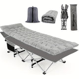 Camping Cots for Adults with Mattress, Chaise Lounges Folding Outdoor Camping Travel Cot with Pad 900LBS(Max Load), Lightweight, Stable, Durable Folding Bed with Carrying Bag