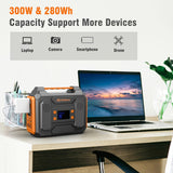 [300W Portable Solar Generator] Portable Power Station Solar Generator - 300W/250W/150W/100W, 146Wh/155Wh/250Wh/280Wh/296Wh Compact Lithium-Ion Battery Charger with 110V AC Outlet, DC & USB Outputs, LED Flashlight, Built-in C