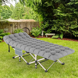 Folding Camping Cot Bed For Adults Sleeping 1200D Double Layer Oxford Portable Folding Outdoor Cots For Camping W/Soft Pad Carry Bag, Portable Travel Camp Cot Bed, Heavy Duty, For Patio, Courtyard, Lawn, And Garden, Ideal As