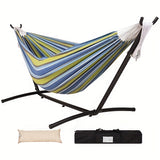 Lazy Daze Hammocks Double Hammock with Space Saving Steel Stand Includes Portable Carrying Case and Head Pillow, 450 Pounds Capacity