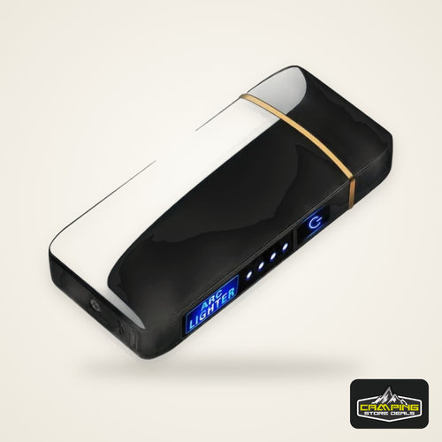 Electric Windproof Metal Lighter Double Arc Flameless Plasma Rechargeable USB Lighter LED Power Display Touch Sensor Lighters