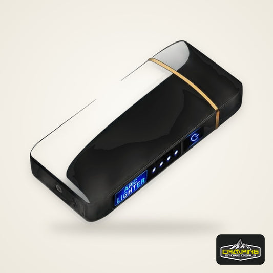 Electric Windproof Metal Lighter Double Arc Flameless Plasma Rechargeable USB Lighter LED Power Display Touch Sensor Lighters