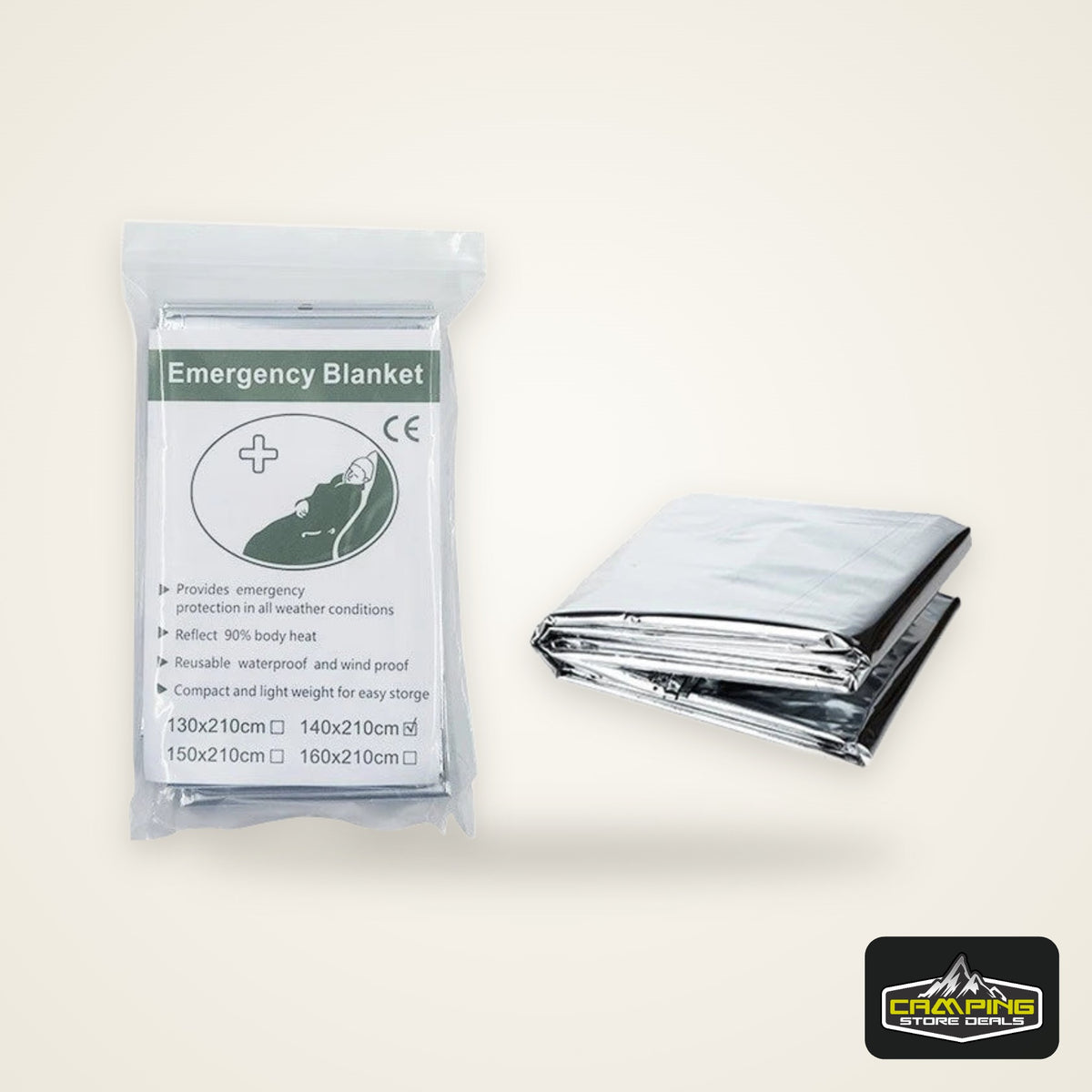 Emergency Thermal Poncho Blanket Lightweight Folding Water Resistant Windproof Sunshade Reusable First Aid Camping Mat Pad Cover