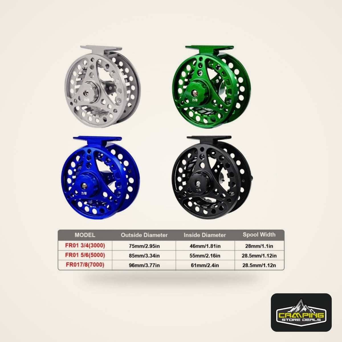 F1FD Fly Fishing Reel 3/4, 5/6, 7/8