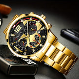 Fashion Men Watches Bracelet Men's Business Calendar Watch Stainless Steel Quartz Wristwatch Men Gift Watches