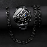 A Set Of 3 Stylish Stainless Steel Quartz Watches For Men, Perfect For Business, Leisure, And Sports. Comes With A Calendar Feature. Ideal As A Gift For Men.