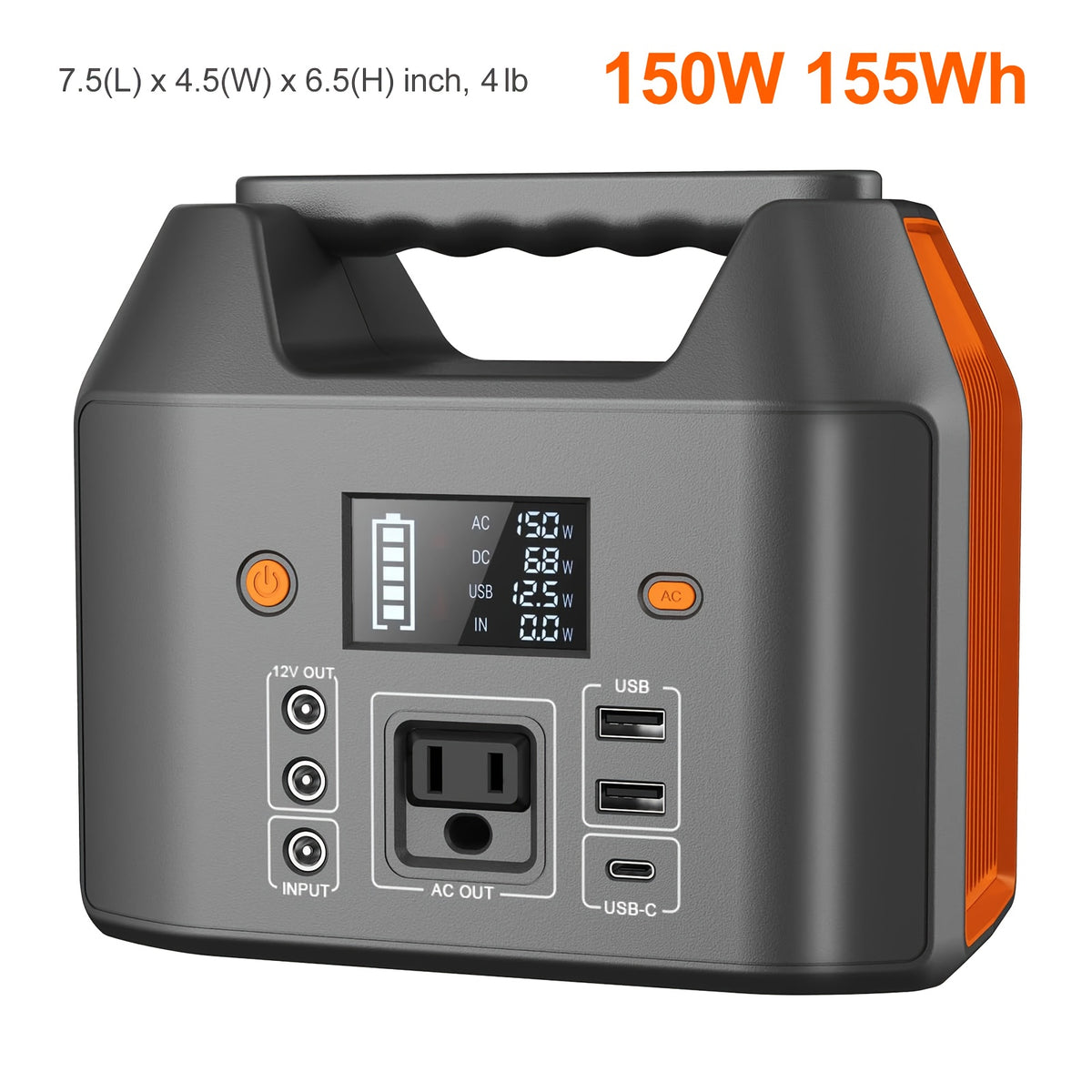 [300W Portable Solar Generator] Portable Power Station Solar Generator - 300W/250W/150W/100W, 146Wh/155Wh/250Wh/280Wh/296Wh Compact Lithium-Ion Battery Charger with 110V AC Outlet, DC & USB Outputs, LED Flashlight, Built-in C