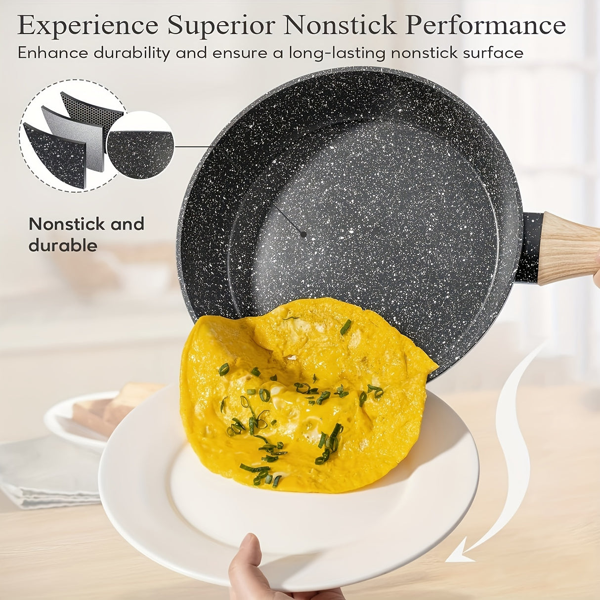 12 POTS and pans Set, Non-stick Cookware Set, Induction Cookware Non-stick Granite Cooking Set, including frying pan, pan, steamer, silicone spatula and tongs (black)