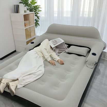 [Automatic Inflatable Mattress] Automatic Double Bed Inflatable Mattress with Backrest Pillow | Portable Air Cushion Outdoor Camping Home Inflatable Mattress Bed with Inflatable Pump