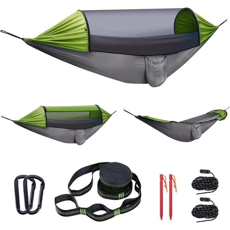 Camping Hammock, Hammock with Mosquito Net 118" x 71" Portable 2 Person Hammock Lightweight Hammocks Tent with Tree Straps for Backpacking Hiking Backyard Camping Outdoor
