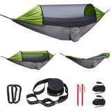 Camping Hammock, Hammock with Mosquito Net 118" x 71" Portable 2 Person Hammock Lightweight Hammocks Tent with Tree Straps for Backpacking Hiking Backyard Camping Outdoor