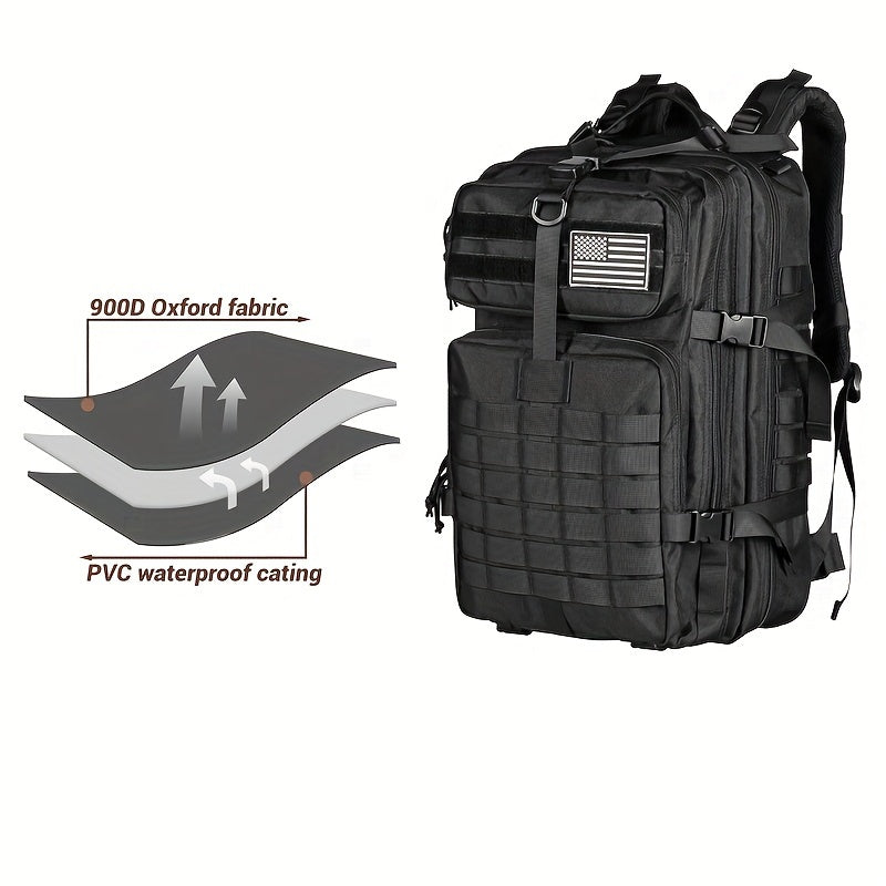 Outdoor Tactical Backpack, Waterproof MOLLE Hiking Camping Bag, Large Capacity Nylon Hiking Backpack For Men And Women