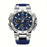[Popular Choice] LIGE Watches for Men, 1968.5inch Clock Alarm LCD Dual Display Wristwatch