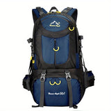 Universal Climbing Backpack, Lightweight Travel, Multifunctional, Hiking, Alphabet Pattern, Hard Shell, Black, with Zipper Closure, Hip Adjustment, Nylon Fabric, Utility Pocket, Cord Embellishment, Wipe with Damp Cloth, for L