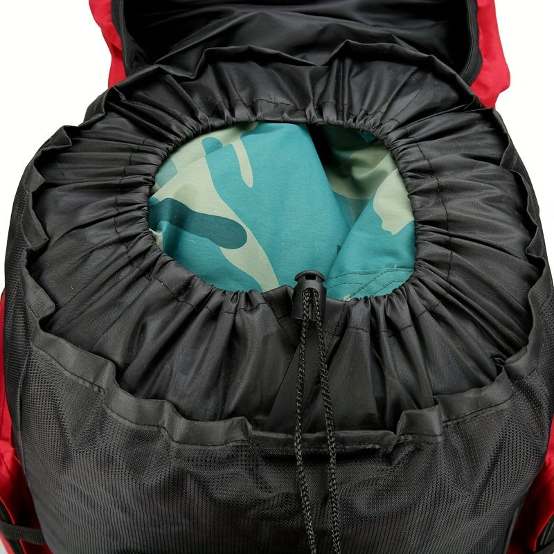 [Large Capacity | Durable] Lightweight 90L Travel Backpack | Large Capacity, Durable Nylon, Adjustable Straps | Red & Black for Hiking, Camping, and Outdoor Adventures