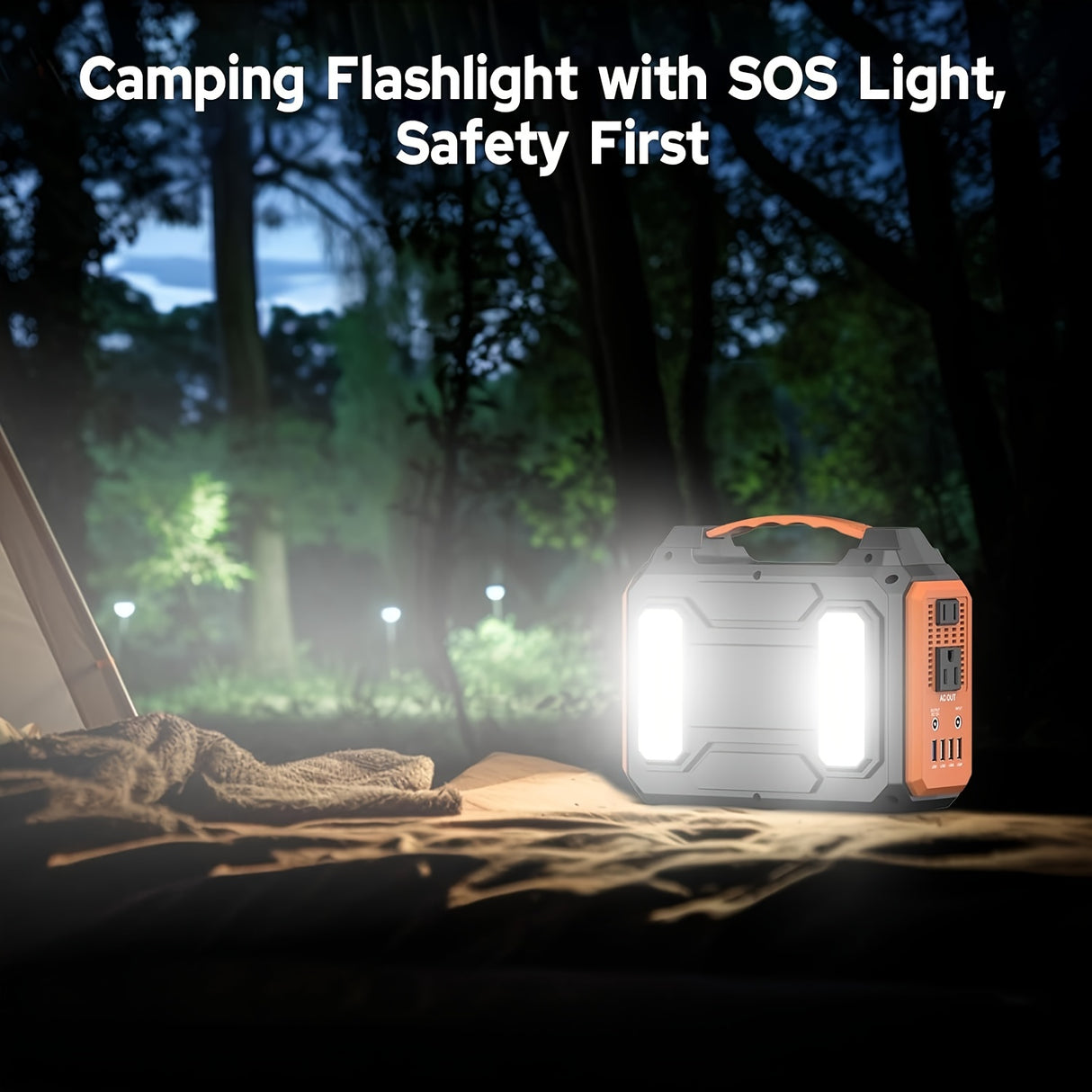[300W Portable Solar Generator] Portable Power Station Solar Generator - 300W/250W/150W/100W, 146Wh/155Wh/250Wh/280Wh/296Wh Compact Lithium-Ion Battery Charger with 110V AC Outlet, DC & USB Outputs, LED Flashlight, Built-in C