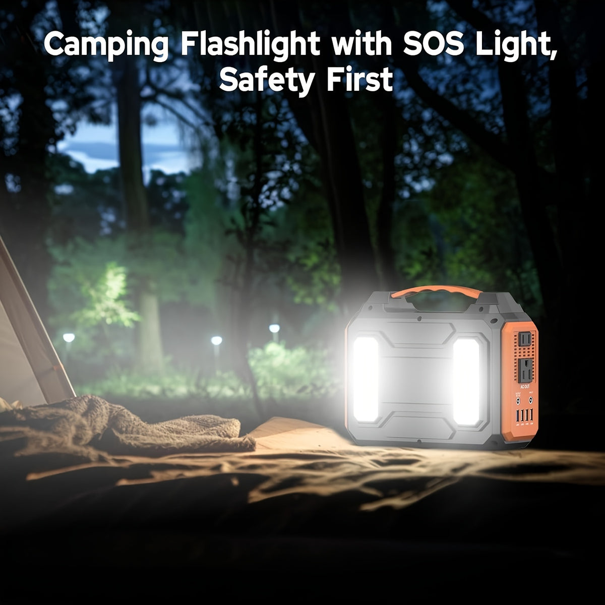 [300W Portable Solar Generator] Portable Power Station Solar Generator - 300W/250W/150W/100W, 146Wh/155Wh/250Wh/280Wh/296Wh Compact Lithium-Ion Battery Charger with 110V AC Outlet, DC & USB Outputs, LED Flashlight, Built-in C