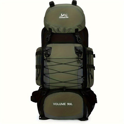 [Durable Hiking Backpack] Durable 90L Large Capacity Hiking Backpack | Multi-Compartment Design for Outdoor Trekking, Camping & Travel, with Adjustable Straps, Laptop Sleeve, and Front Zipper Closure, Hiking Gear