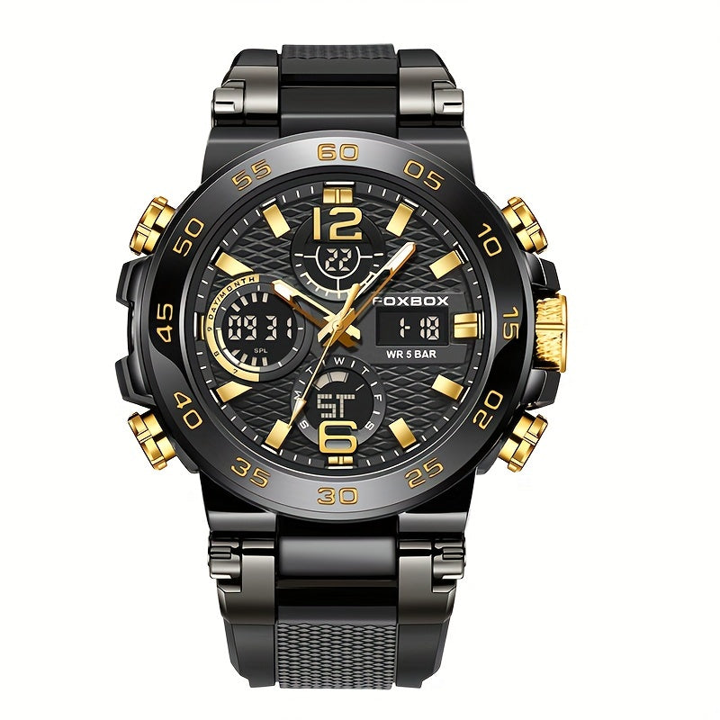 [Popular Choice] LIGE Watches for Men, 1968.5inch Clock Alarm LCD Dual Display Wristwatch