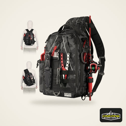 Fishing Sling Backpack with Rod Holder