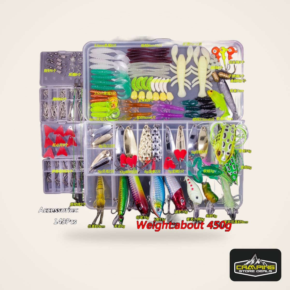 Soft and Hard Bait Lure Kit with Box