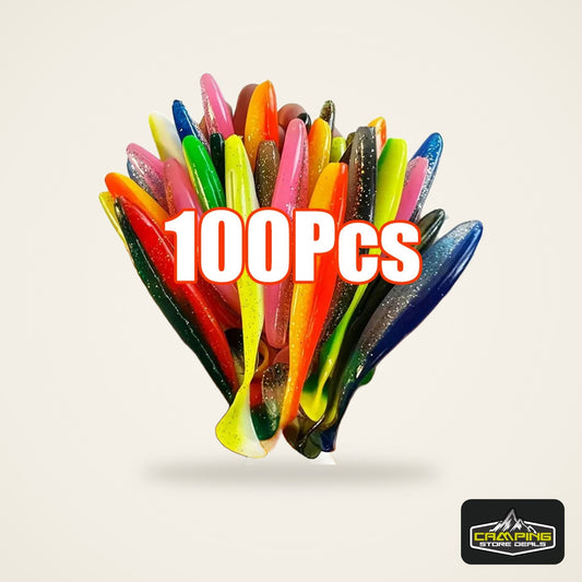Fishing Lure Soft Tail Bait Set 55/65/75mm Swimbaits Silicone Wobblers Pesca Bass Carp Fishing Tackle Random Color 10/50/100Pcs