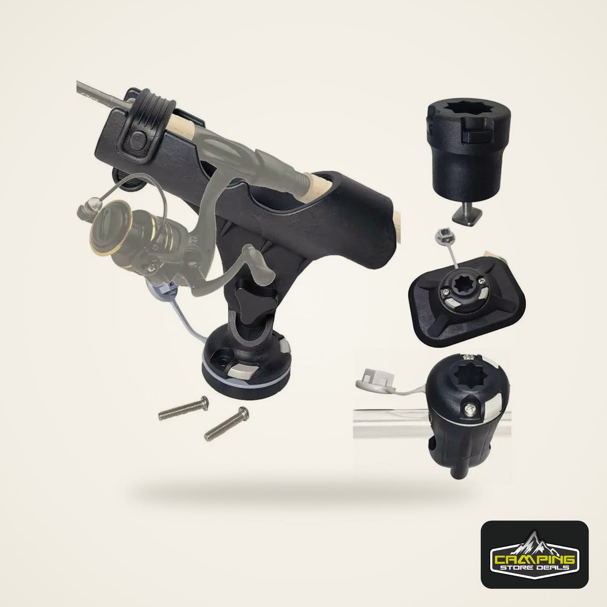 Kayak and Boat Rail Rod Holder