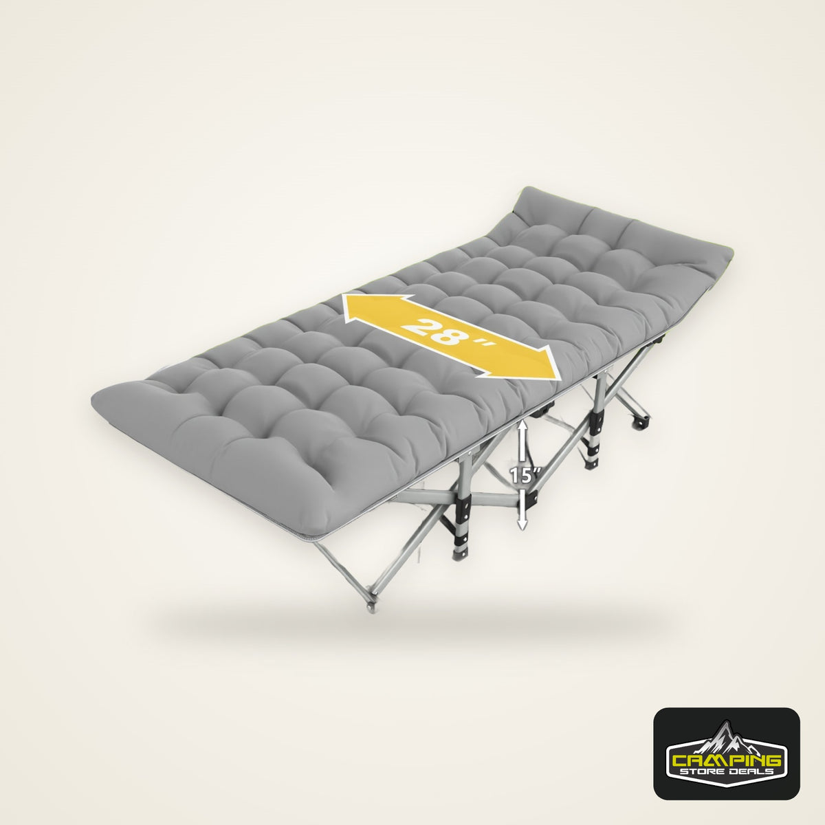 Folding Camping Cot Bed For Adults Sleeping 1200D Double Layer Oxford Portable Folding Outdoor Cots For Camping W/Soft Pad Carry Bag, Portable Travel Camp Cot Bed, Heavy Duty, For Patio, Courtyard, Lawn, And Garden, Ideal As