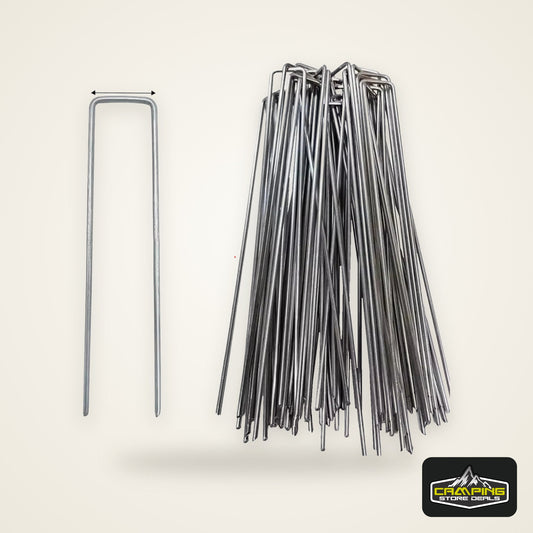 Garden Stakes Galvanized Landscape Staples,U-Type Turf Staples for Artificial Grass, Rust Proof Sod Pins Stakes Tent Peg Nails