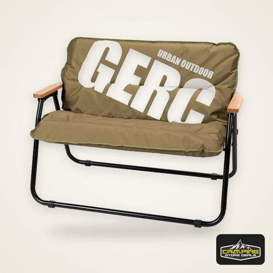 GERC Double Outdoor Aluminum Folding Chair Picnic Camping Portable Back Fishing Stool Kermit Chair
