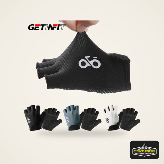 GETINFIT Summer Cycling Half Finger Gloves Lightweight Breathable Non-Slip Durable Shock Absorbing Outdoor Gym Hiking Running