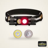 H25LR LED Rechargeable Headlamp Powerful Head Flashlight with 90 High CRI Bright White Light and 660nm Deep Red Torch