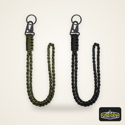 Heavy Duty Braided 550 Paracord Neck Lanyard Keychain Survival Parachute Rope Lanyard Necklace HK Clip Key Ring Outdoor Tools
