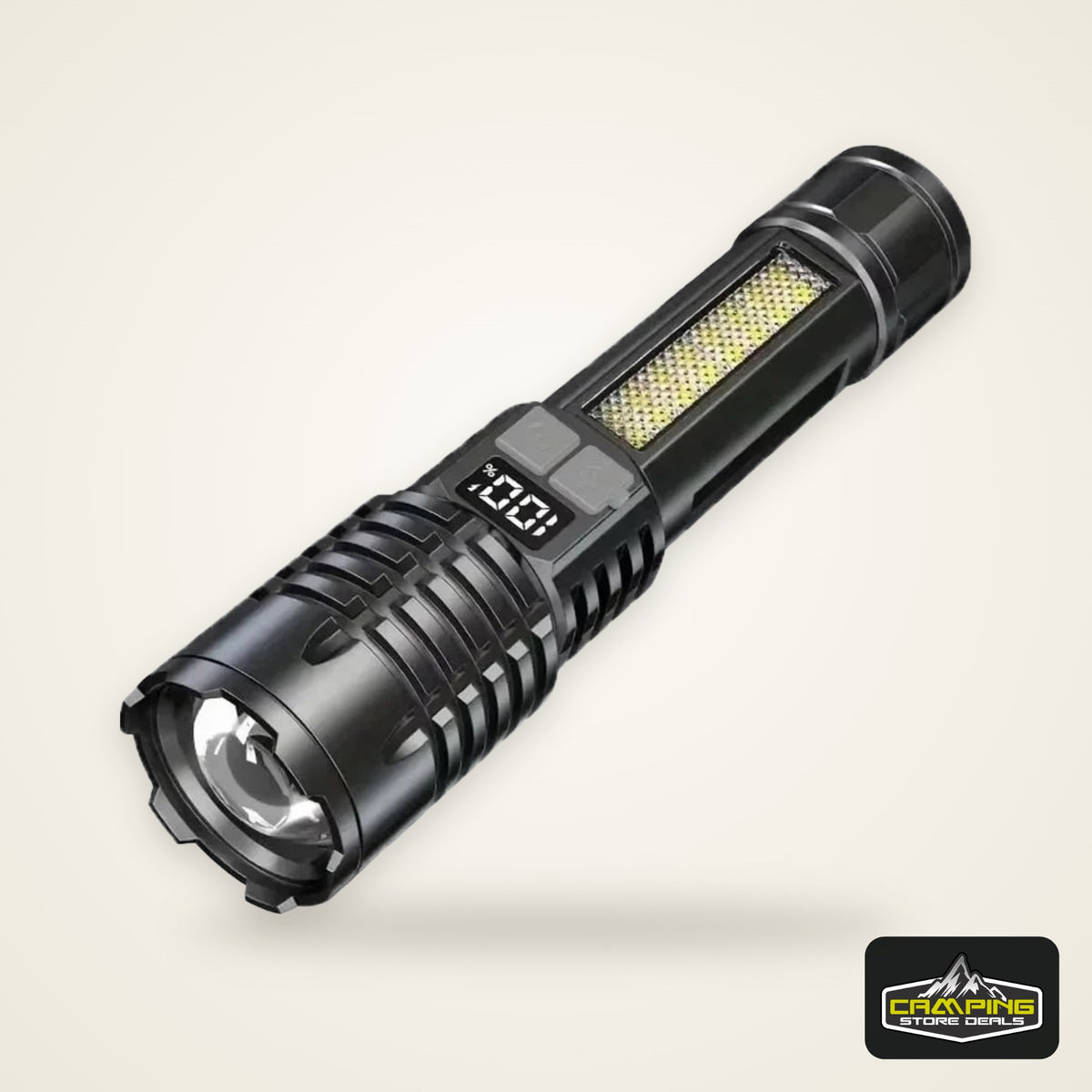 High Power LED Flashlights With Display Screen Zoom Tactical Torch Portable Rechargeable Lamp with Emergency Side Light Lantern