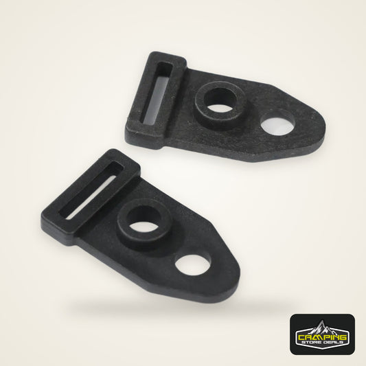 High Quality Double Eyes Black Hiking Accessories Tent Feet Clamp Wind Rope Buckle Tent Clip Outdoor Camping Traveling