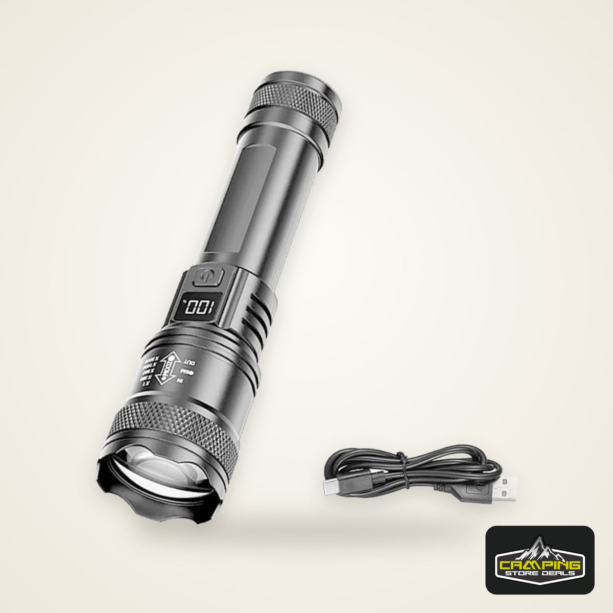 High Strong Power Led Flashlights 2000LM Tactical Torch with Display Light USB Charging Camping Fishing Emergency Zoom Lantern