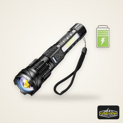High Strong Power Led Flashlights 2000LM Tactical Torch with Display Light USB Charging Camping Fishing Emergency Zoom Lantern