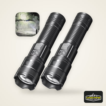 High Strong Power Led Flashlights 300000LM Tactical Torch with Display Light USB Charging Camping Fishing Defensa Zoom Lantern