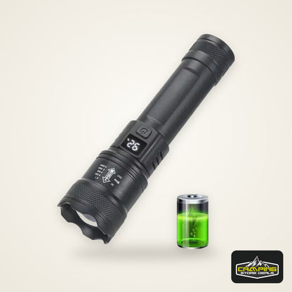 High Strong Power Led Flashlights 300000LM Tactical Torch with Display Light USB Charging Camping Fishing Defensa Zoom Lantern