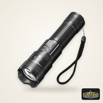 High Strong Power Led Flashlights 300000LM Tactical Torch with Display Light USB Charging Camping Fishing Defensa Zoom Lantern