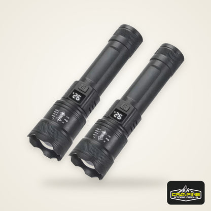 High Strong Power Led Flashlights 300000LM Tactical Torch with Display Light USB Charging Camping Fishing Defensa Zoom Lantern