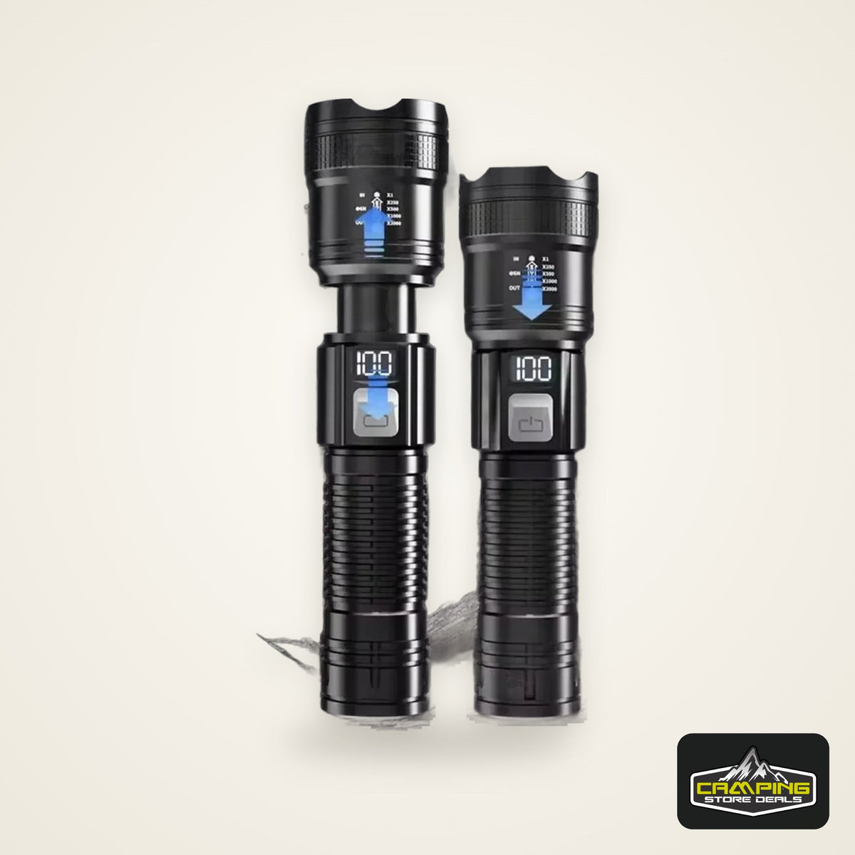 High Strong Power Led Flashlights 300000LM Tactical Torch with Display Light USB Charging Camping Fishing Defensa Zoom Lantern