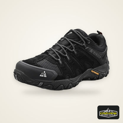 HIKEUP Men's Hiking Shoes Suede Leather Outdoor Shoes Wear-resistant Men Trekking Walking Hunting Tactical Sneakers
