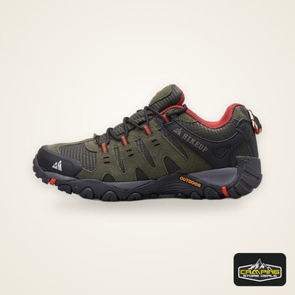 HIKEUP Men's Hiking Shoes Suede Leather Outdoor Shoes Wear-resistant Men Trekking Walking Hunting Tactical Sneakers