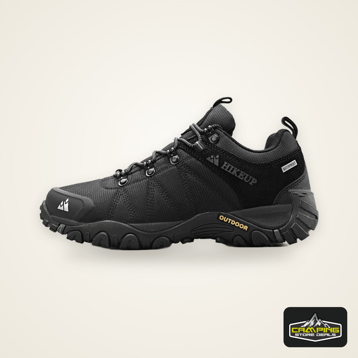 HIKEUP Non-slip Men Hiking Shoes Breathable Outdoor Wear Resistant Splashproof Climbing Men Sneaker Tourism Mountain Shoes