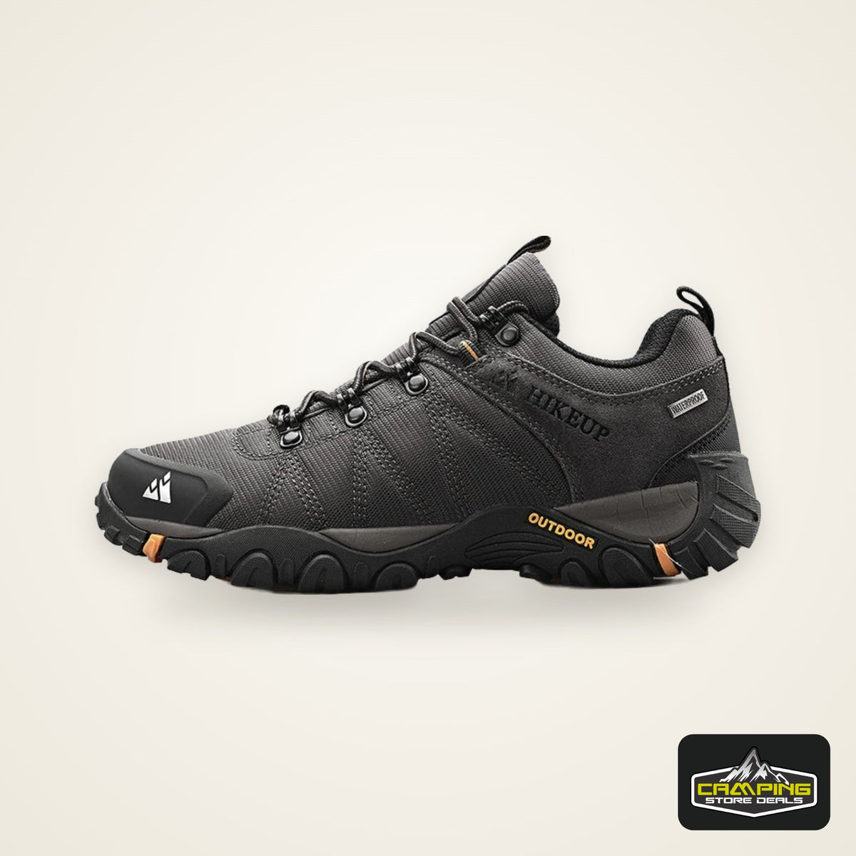 HIKEUP Non-slip Men Hiking Shoes Breathable Outdoor Wear Resistant Splashproof Climbing Men Sneaker Tourism Mountain Shoes
